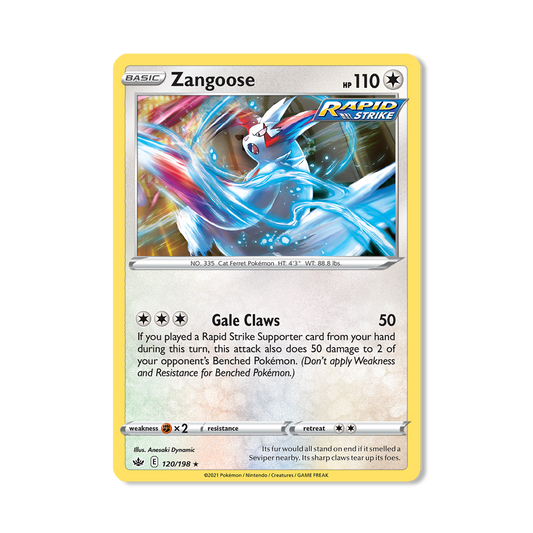 Zangoose Pokémon Pokémon Chilling Reign - Reverse Holo kaart | Engels