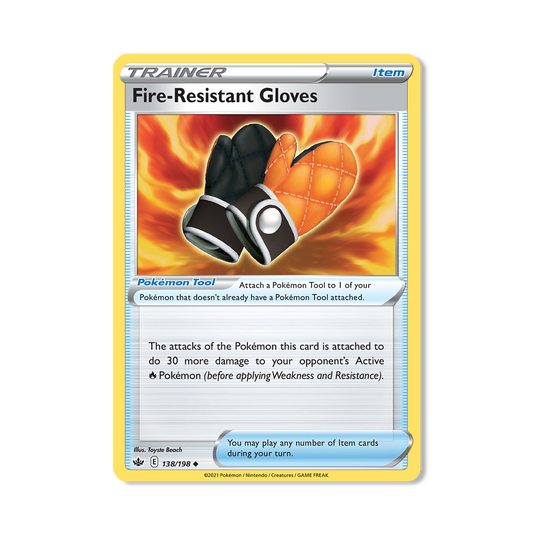 Fire Resistant Gloves Pokémon Pokémon Chilling Reign - Reverse Holo kaart | Engels