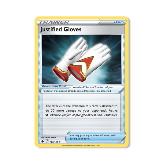 Justified Gloves Pokémon Pokémon Chilling Reign - Reverse Holo kaart | Engels
