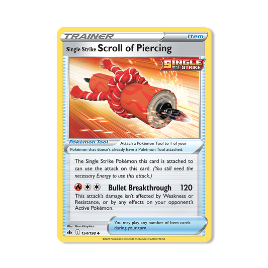 Single Strike Scroll of Piercing Pokémon Pokémon Chilling Reign - Reverse Holo kaart | Engels