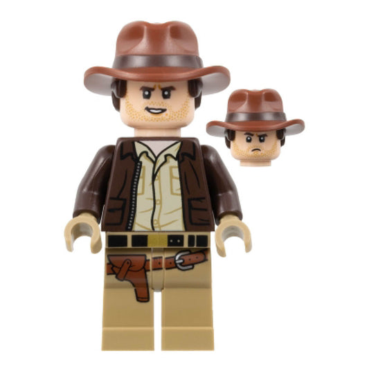 Indiana Jones - Dark Brown Jacket, Reddish Brown Dual Molded Hat with Hair, Dark Tan Hands