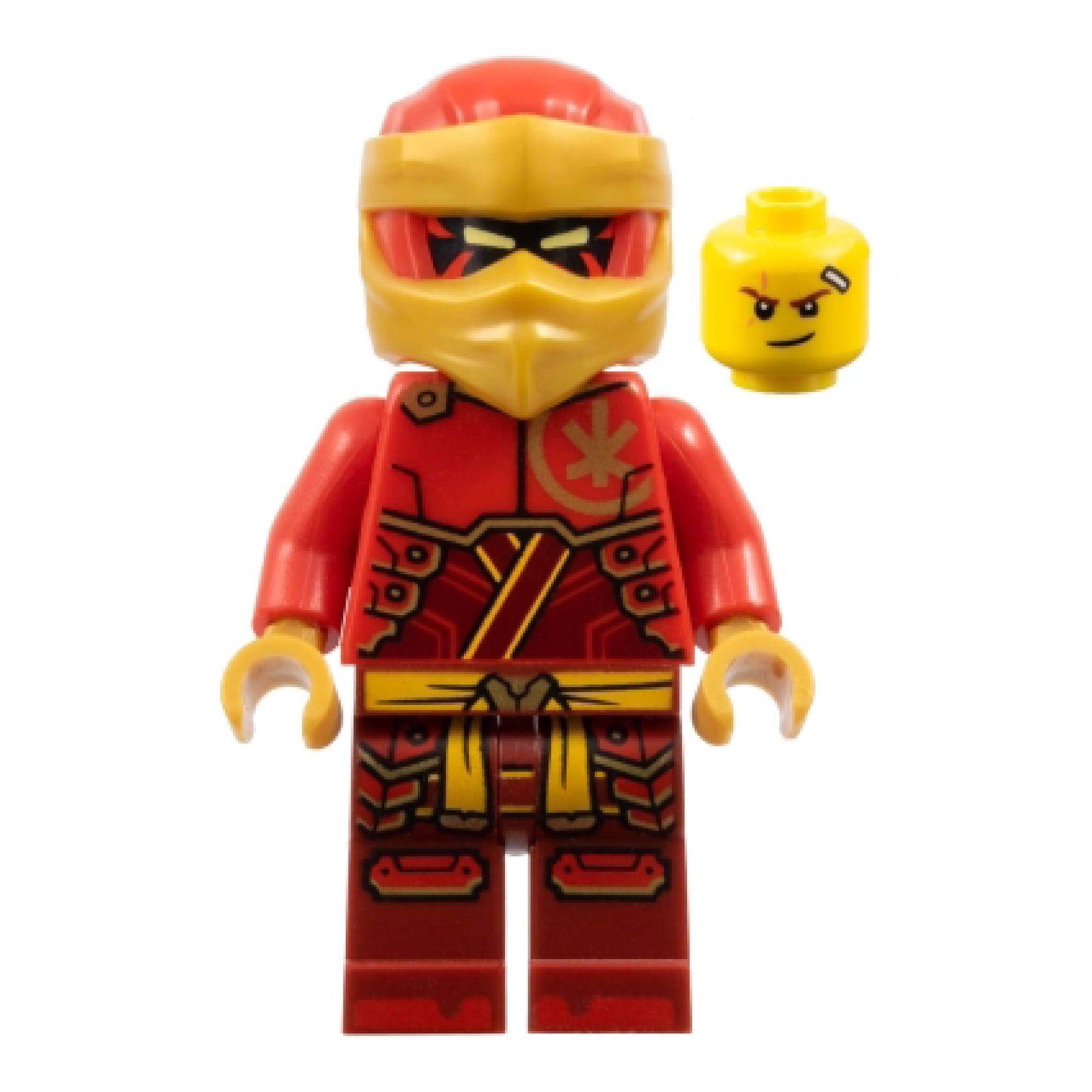 Kai - Dragons Rising, Tunic with Large Armor Plates, Red and Pearl Gold Head Wrap