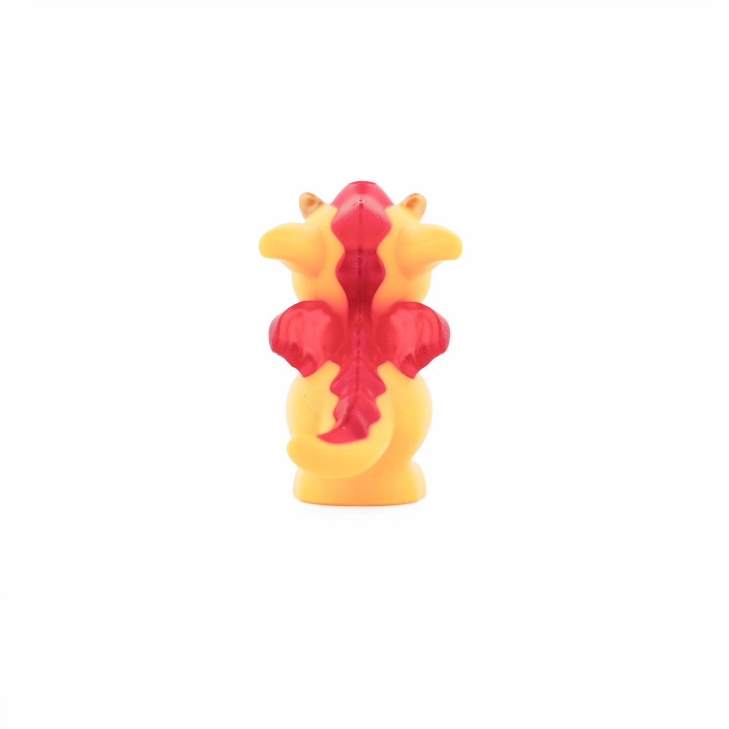 Bright Light Orange Dragon, Elves, Baby with Molded Trans-Red Stomach, Spines, and Wings and Printed Gold Horns Pattern (Spark)