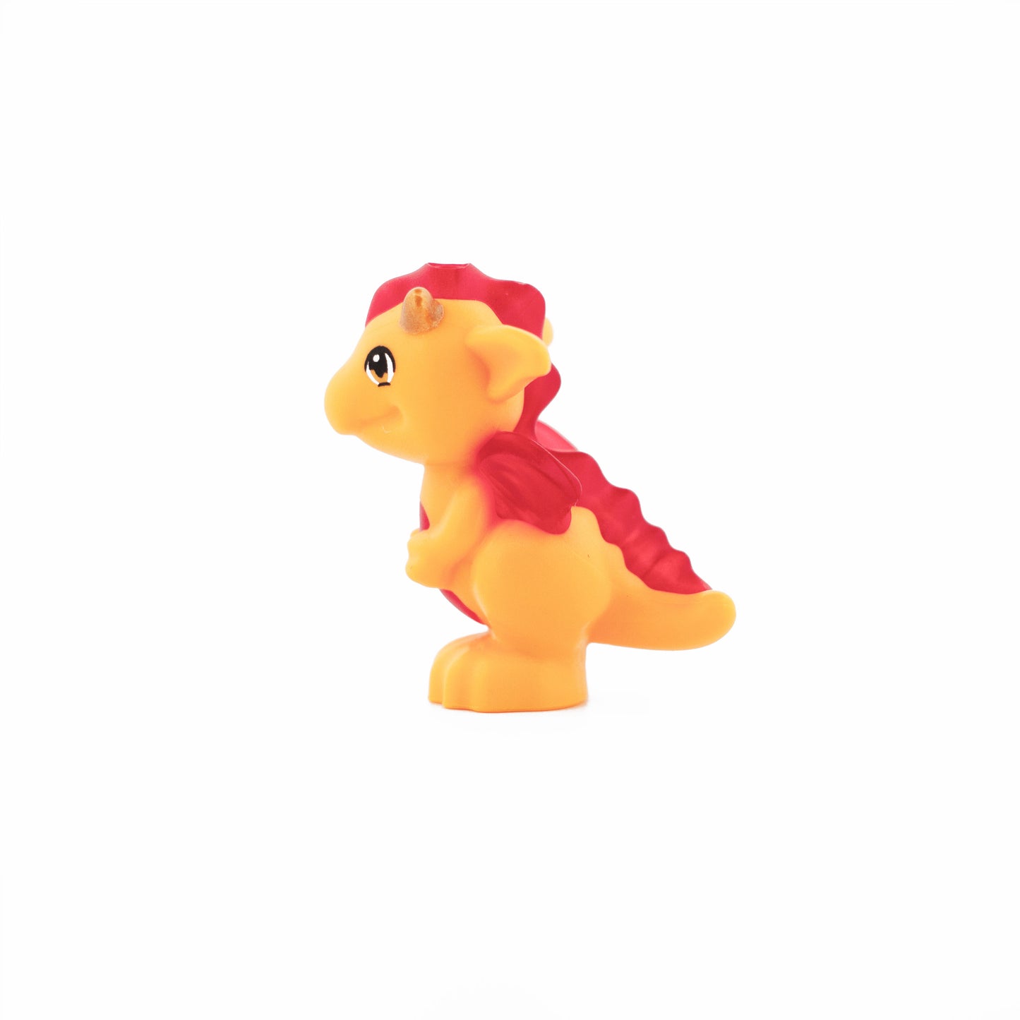 Bright Light Orange Dragon, Elves, Baby with Molded Trans-Red Stomach, Spines, and Wings and Printed Gold Horns Pattern (Spark)