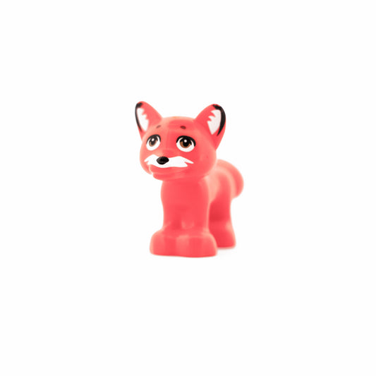 Reddish Orange Fox, Friends Style with Black Nose, Dark Tan Eyes, White Face, Ears and Tail Markings Pattern