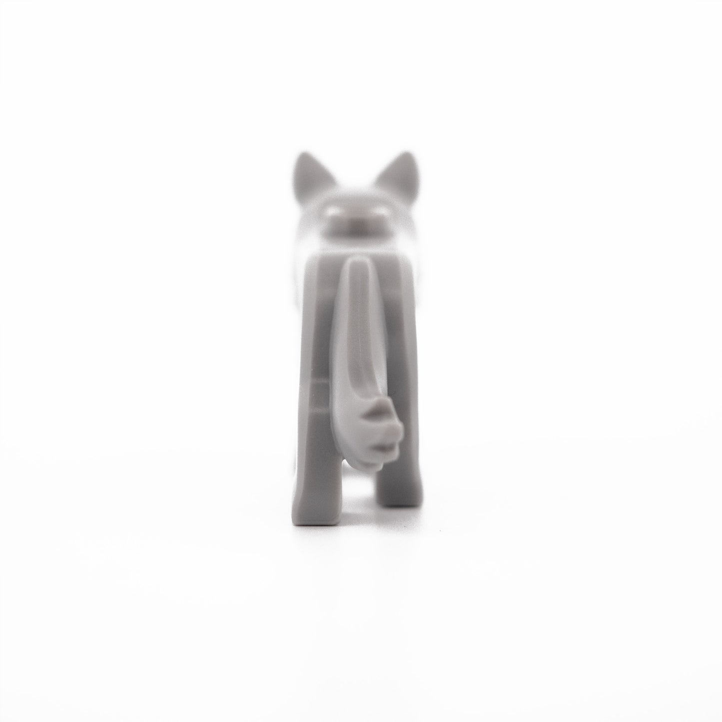Light Bluish Gray Wolf with Stud on Back with Black Eyes and Nose, Dark Bluish Gray Fur on Muzzle Pattern