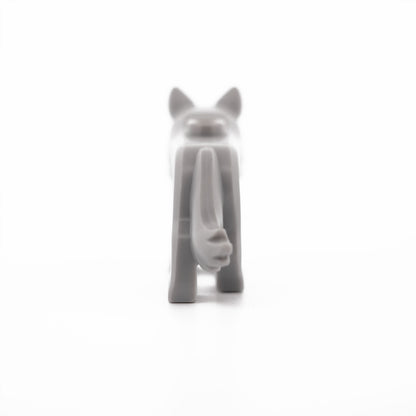 Light Bluish Gray Wolf with Stud on Back with Black Eyes and Nose, Dark Bluish Gray Fur on Muzzle Pattern