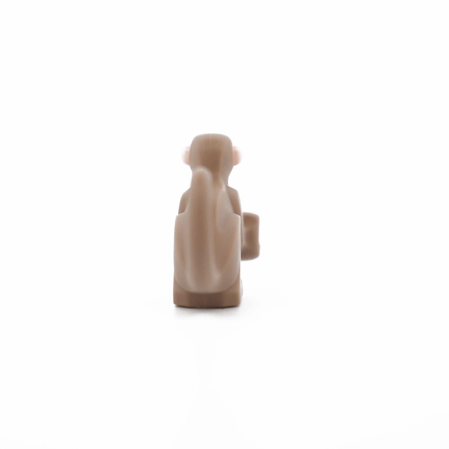 Dark Tan Monkey with Molded Light Nougat Face and Ears and Printed Black Eyes, Nostrils, and Mouth Pattern