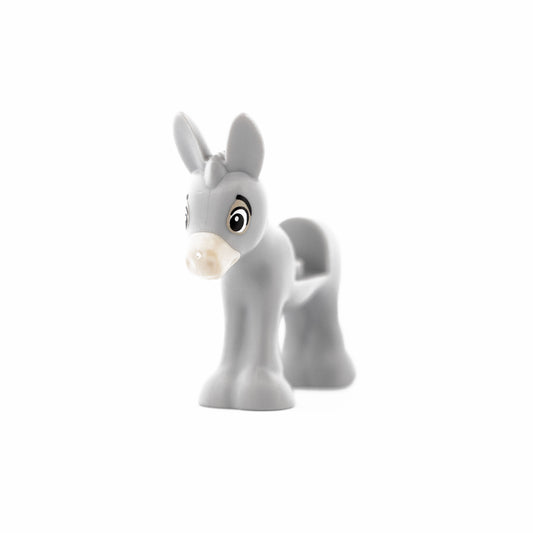 Light Bluish Gray Donkey, Baby with Black Eyes, Eyebrows, and Tan Muzzle Pattern (Encanto Baby Donkey)