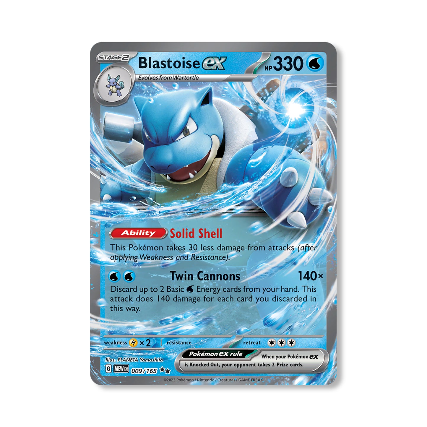 Blastoise Pokémon Scarlet & Violet 165 - ex kaart | Engels