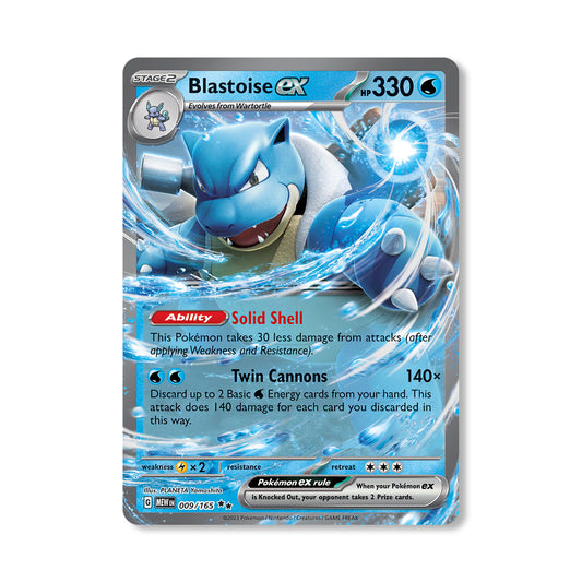 Blastoise Pokémon Scarlet & Violet 165 - ex kaart | Engels