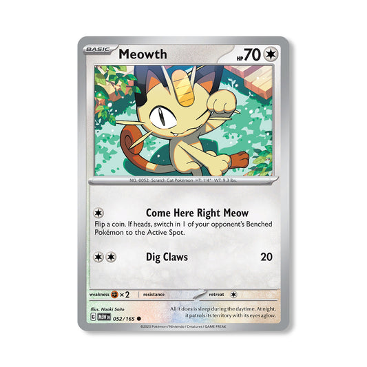 Meowth Pokémon Scarlet & Violet 247 - Normal kaart | Engels