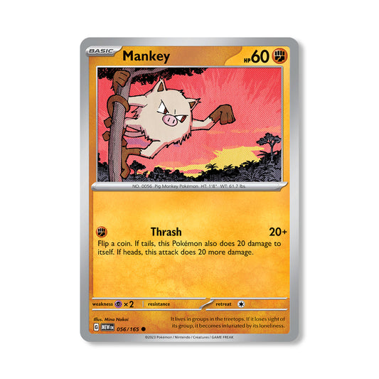 Mankey Pokémon Scarlet & Violet 256 - Reverse Holo kaart | Engels