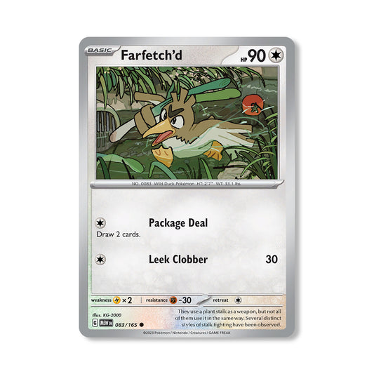 Farfetch'd Pokémon Scarlet & Violet 308 - Reverse Holo kaart | Engels