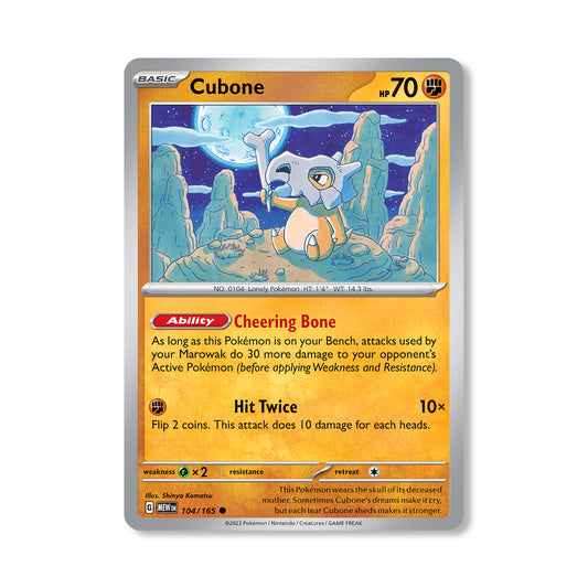 Cubone Pokémon Scarlet & Violet 151 - Reverse Holo kaart | Engels