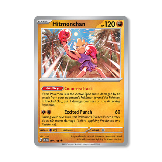 Hitmonchan Pokémon Scarlet & Violet 151 - Reverse Holo kaart | Engels