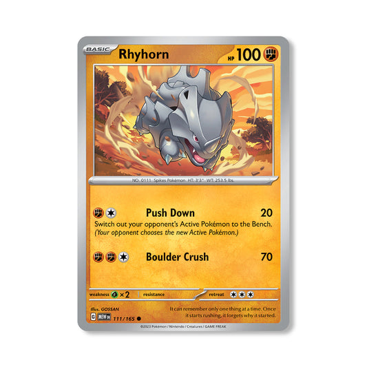 Rhyhorn Pokémon Scarlet & Violet 151 - Reverse Holo kaart | Engels