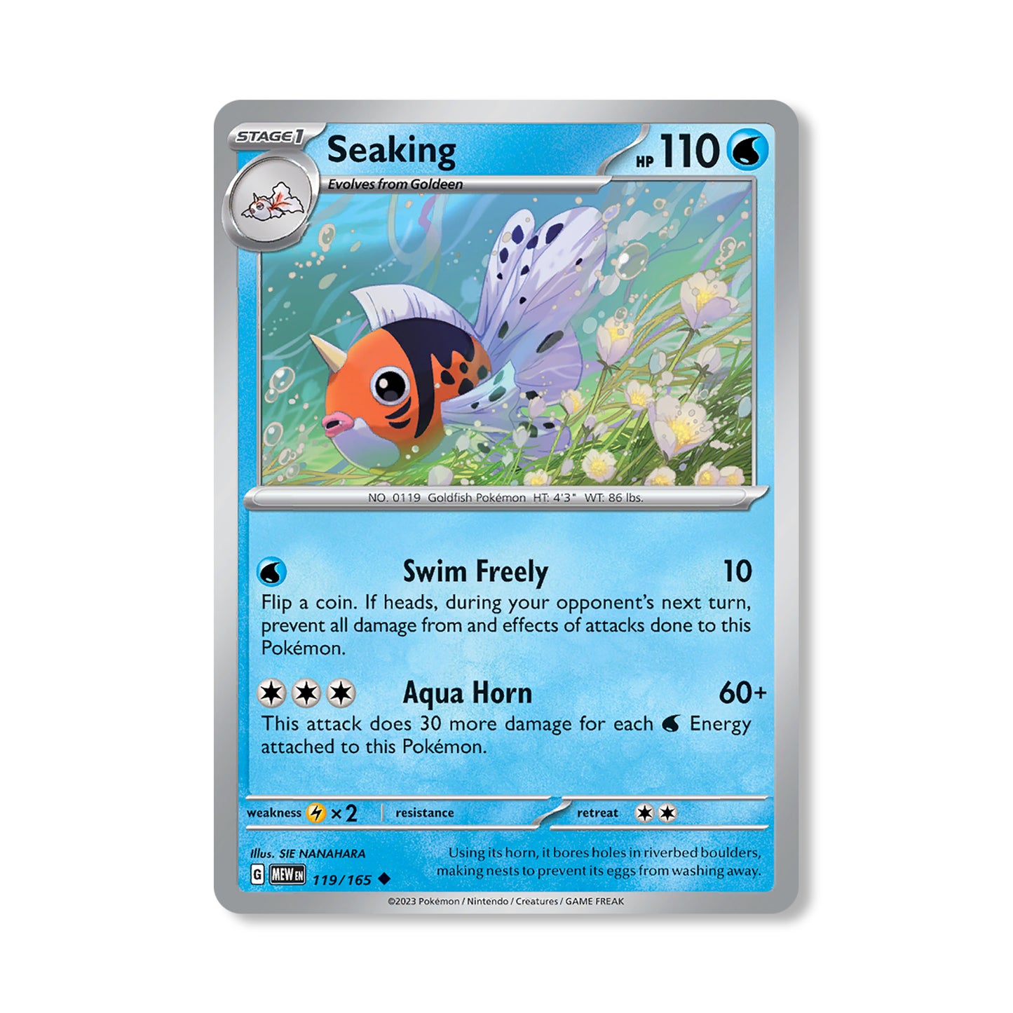 Seaking Pokémon Scarlet & Violet 151 - Reverse Holo kaart | Engels