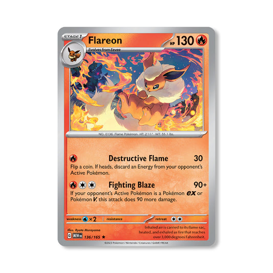 Flareon Pokémon Scarlet & Violet 151 - Normal kaart | Engels