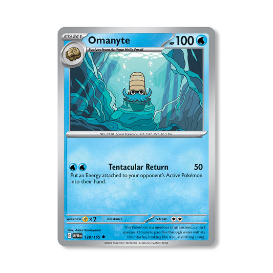 Omanyte Pokémon Scarlet & Violet 151 - Normal kaart | Engels