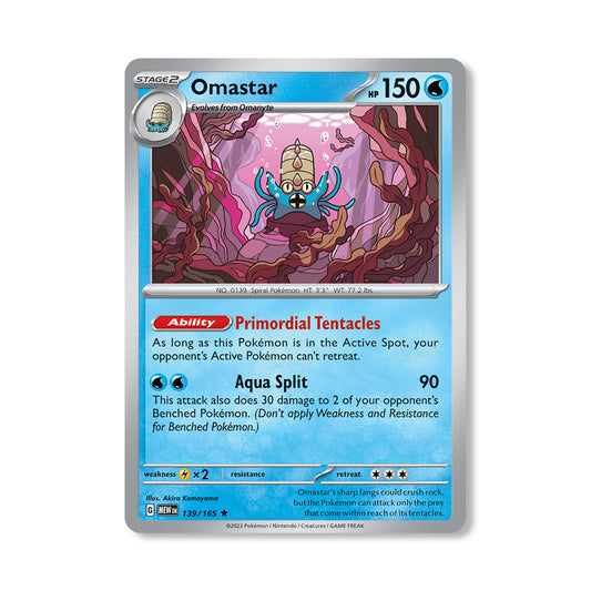 Omastar Pokémon Scarlet & Violet 151 - Normal kaart | Engels