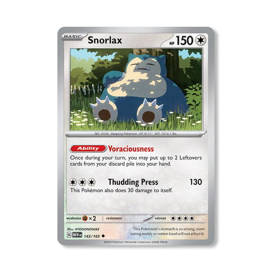 Snorlax Pokémon Scarlet & Violet 151 - Reverse Holo kaart | Engels