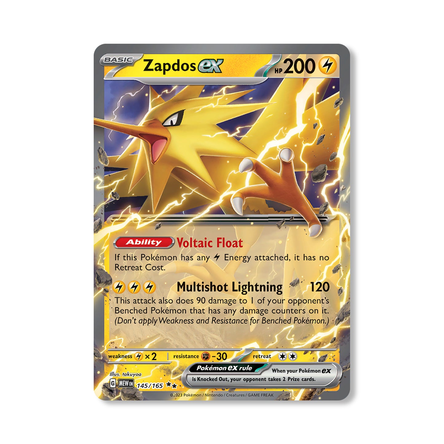 Zapdos Pokémon Scarlet & Violet 151 - ex kaart | Engels