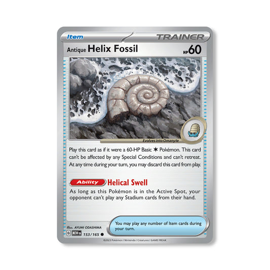 Antique Helix Fossil Pokémon Scarlet & Violet 151 - Normal kaart | Engels