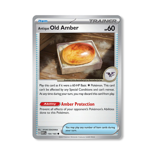 Antique Old Amber Pokémon Scarlet & Violet 151 - Normal kaart | Engels