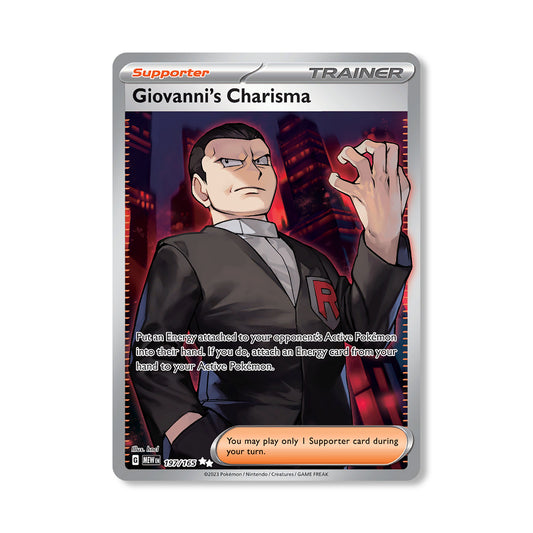 Giovanni's Charisma Pokémon Scarlet & Violet 151 - Full Art kaart | Engels
