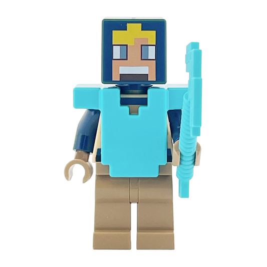 LEGO Minecraft Diamond Hero Minifigure – Pickaxe & Diamond Armor