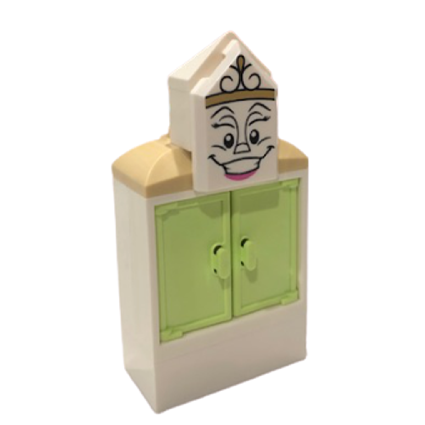 LEGO Disney Minifigures Accessory – Belle and the Beast Wardrobe Yellowish Green with Printed Face Tile and Tan Curved Slopes