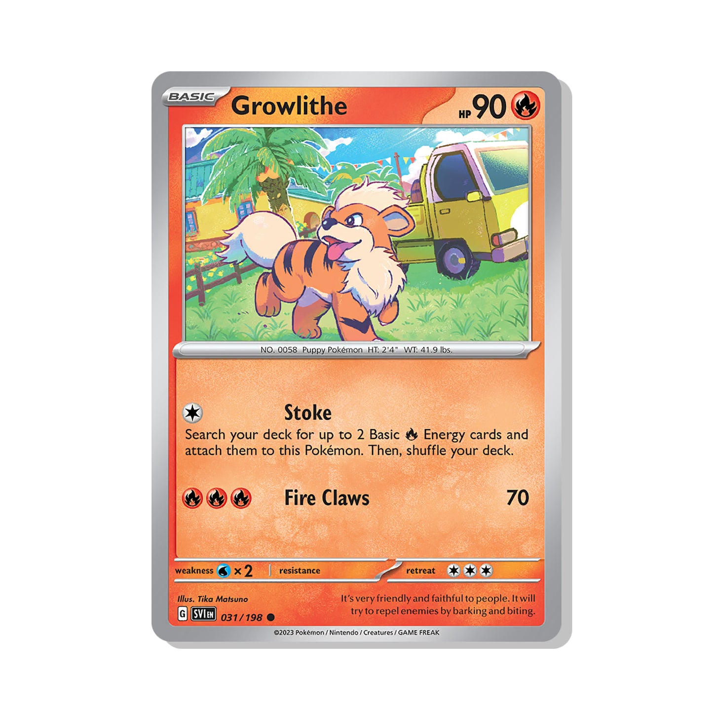 Growlithe Pokémon Scarlet & Violet - Normal kaart | Engels