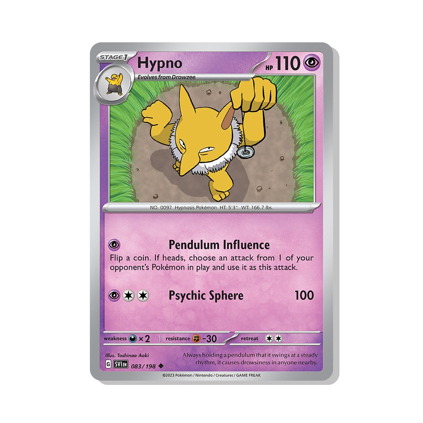 Hypno Pokémon Scarlet & Violet - Normal kaart | Engels