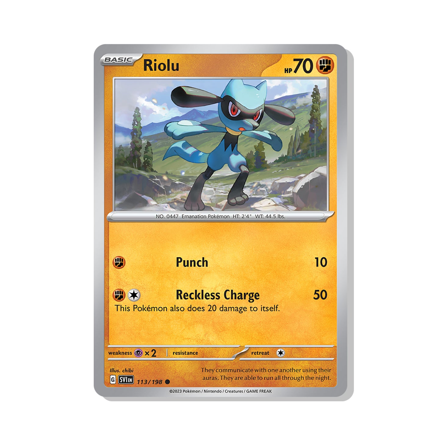 Riolu Pokémon Scarlet & Violet - Reverse Holo kaart | Engels