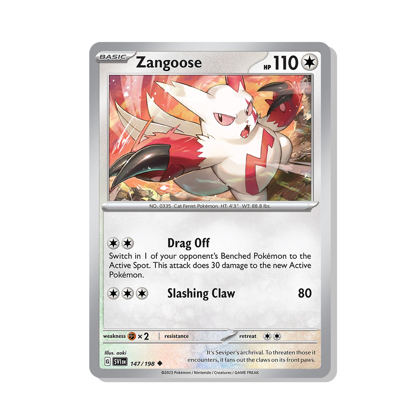 Zangoose Pokémon Scarlet & Violet - Normal kaart | Engels
