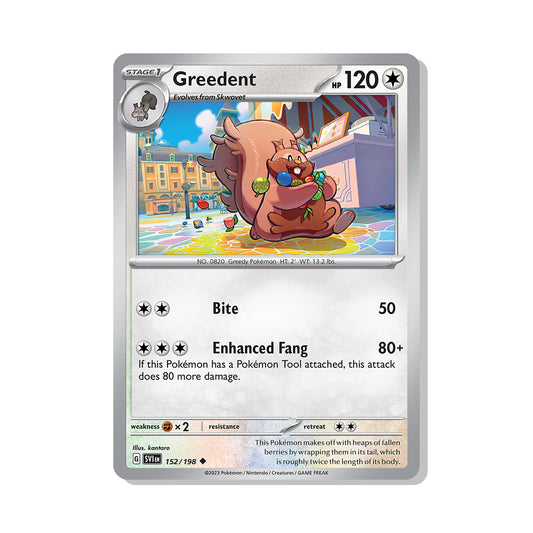 Greedent Pokémon Scarlet & Violet - Normal kaart | Engels