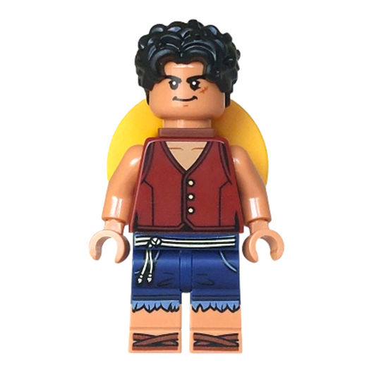 Monkey D Luffy Minifigure OP007 Straw Hat on Back – One Piece Anime Figure