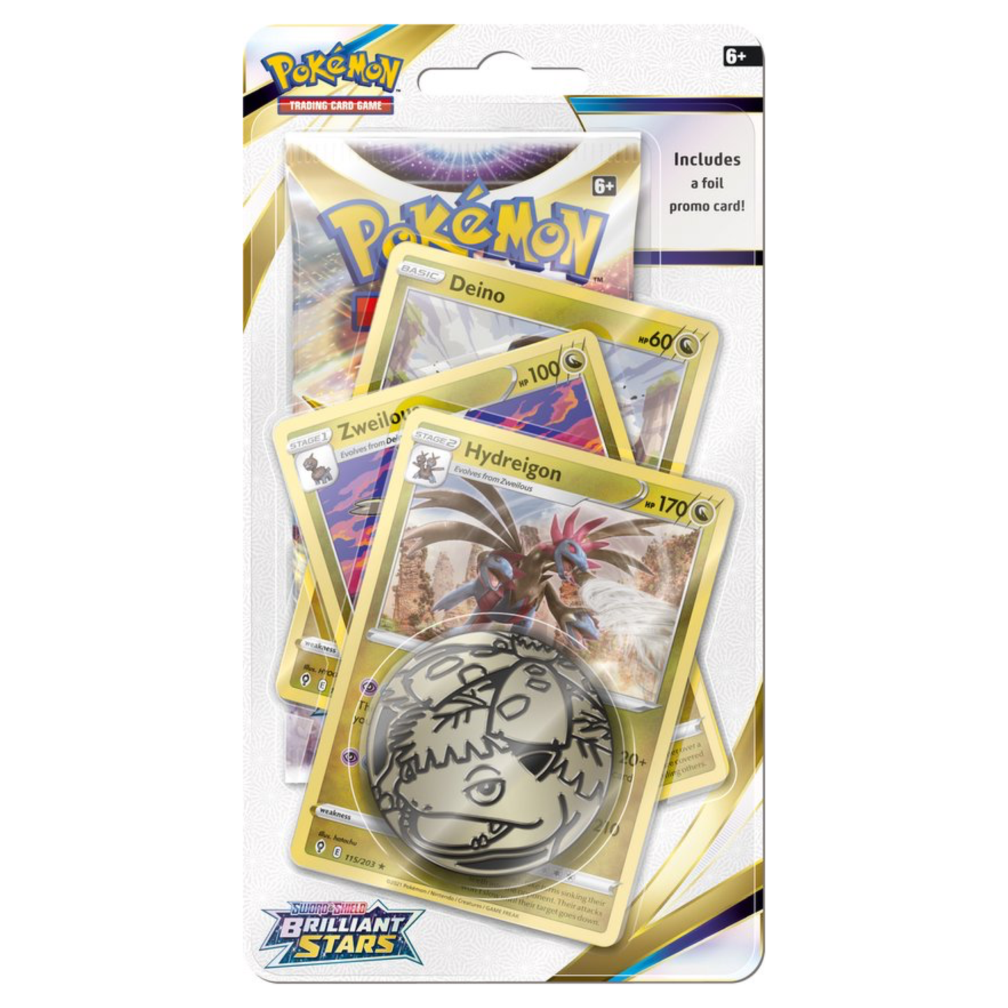 Pokémon Sword & Shield Brilliant Stars Premium Checklane Booster - Hydreigon