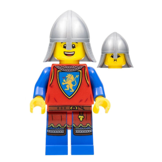 Lion Knight - Male, Flat Silver Neck Protector
