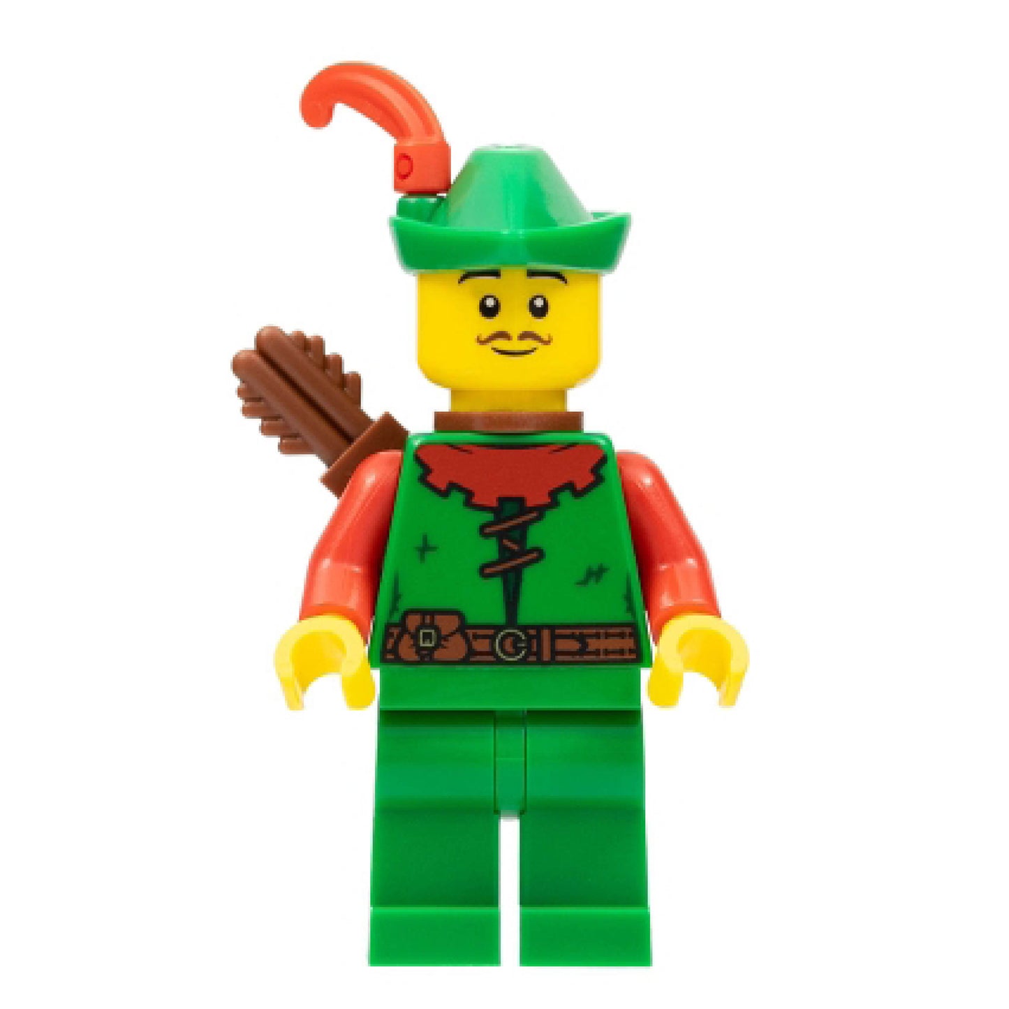 Forestman - Red, Green Hat, Red Feather, Quiver, Moustache