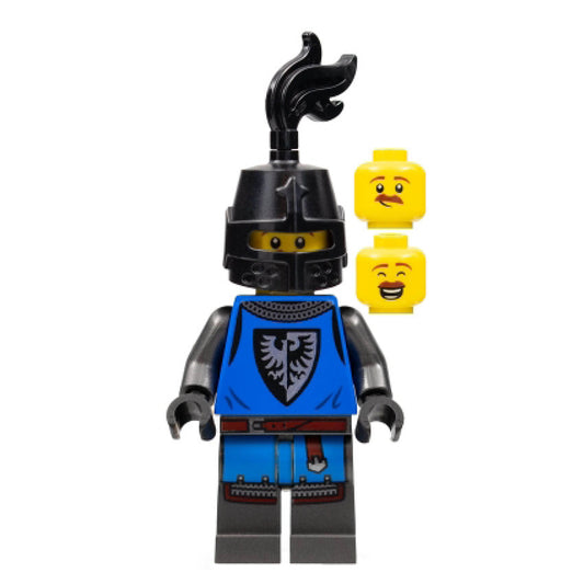 Black Falcon - Male, Pearl Dark Gray Detailed Legs, Black Helmet with Eye Slit, Black Plume