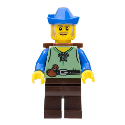 Peasant - Male, Dark Brown Legs, Blue Hat, D-Basket