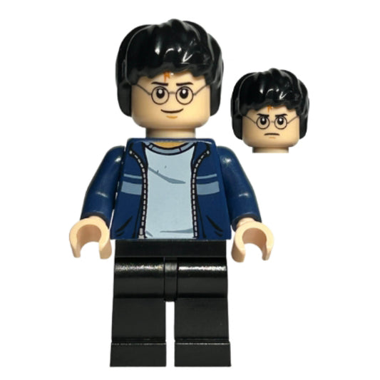 Harry Potter - Dark Blue Open Jacket with Stripe, Black Legs including wand