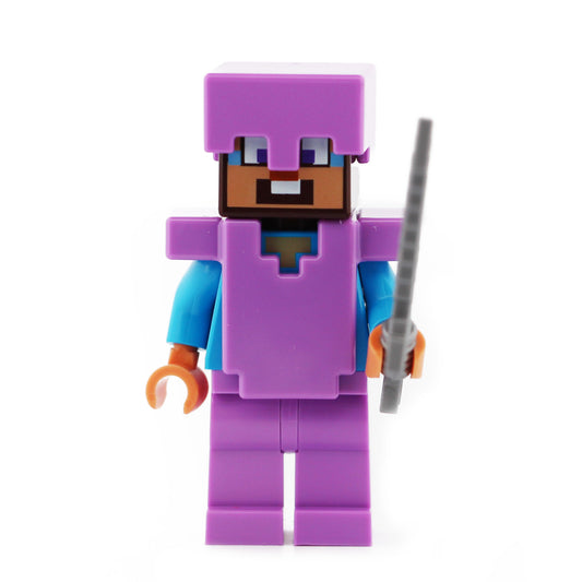 Steve (Nougat) - Medium Lavender Legs, Helmet and Armor, Dark Azure Around Eyes