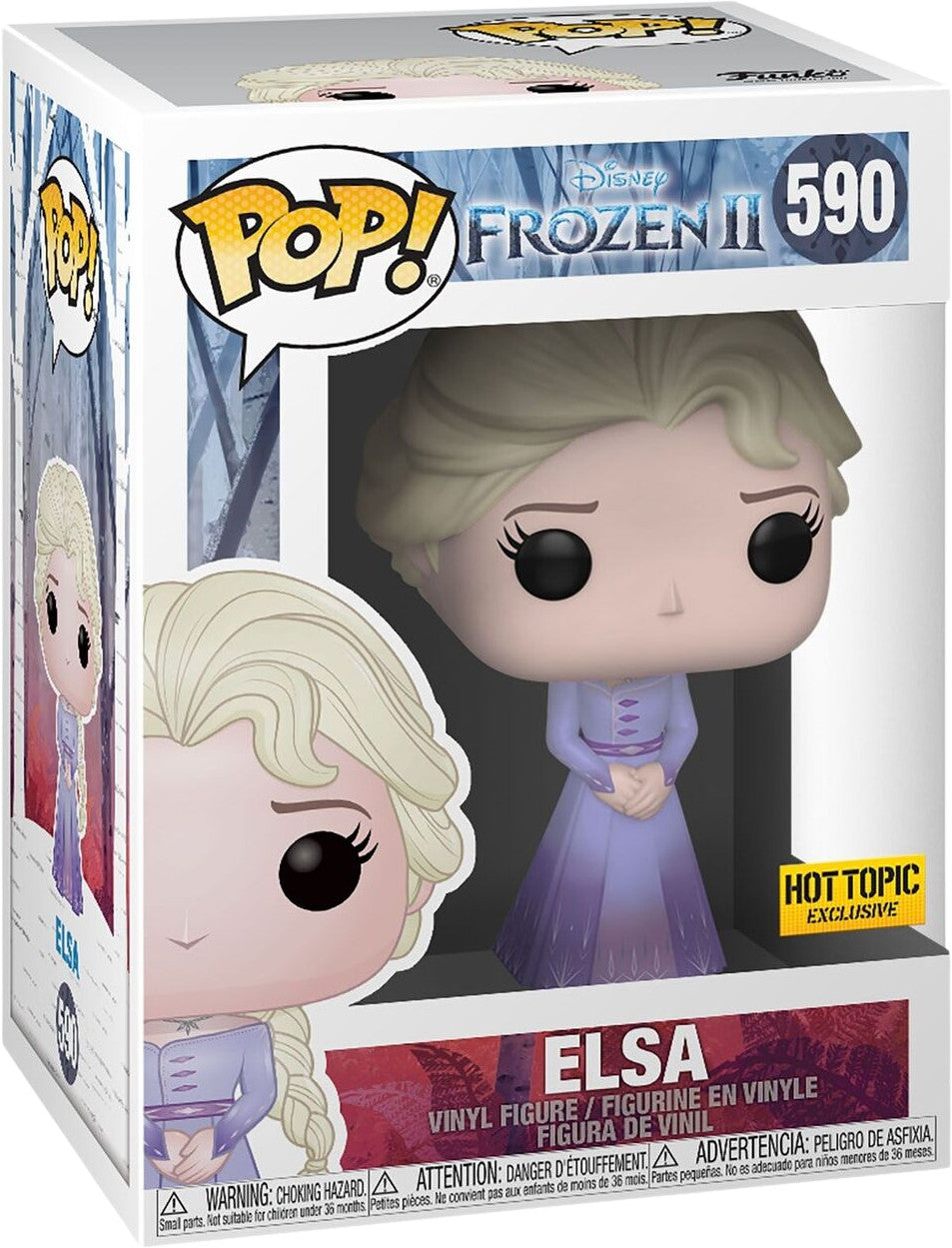Funko Pop Disney Frozen 2 Elsa Purple Dress #590 Exclusive Vinyl Figure