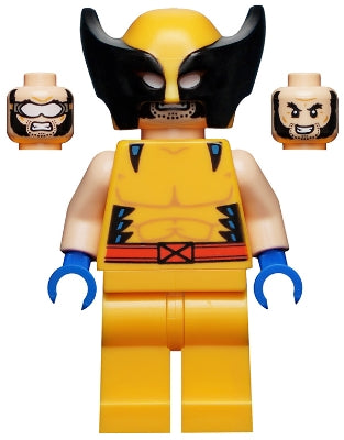Wolverine - Bright Light Orange and Black Mask, Blue Hands