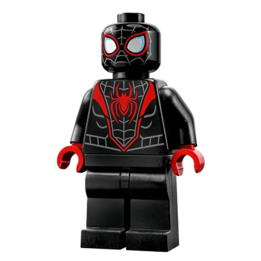 Spider-Man (Miles Morales) - Dark Bluish Gray Webbing on Head, Red Hands