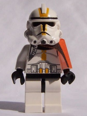 Minifig sw0128 - Clone Trooper, 327th Star Corps (Phase 2) - Orange Cloth Pauldron, Black Head
