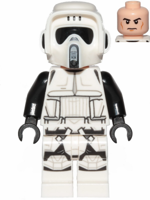 Lego Star Wars Imperial Scout Trooper - Male, Dual Molded Helmet, Light Nougat Head, Cheek Lines
